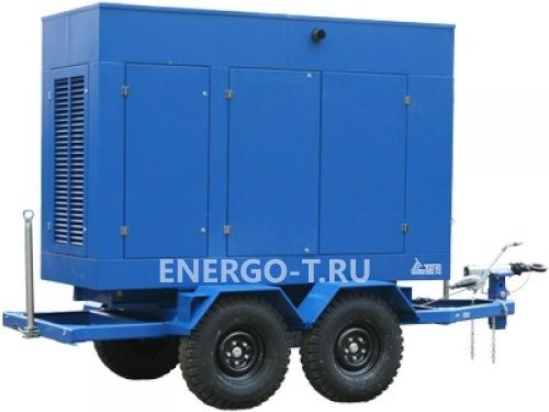 Дизельный генератор ТСС ЭД-100-Т400-1РПМ11 в кожухе на шасси